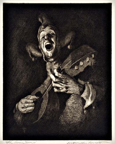 Appraisal: JACKSON LEE NESBITT The Clown Sings Etching x mm x