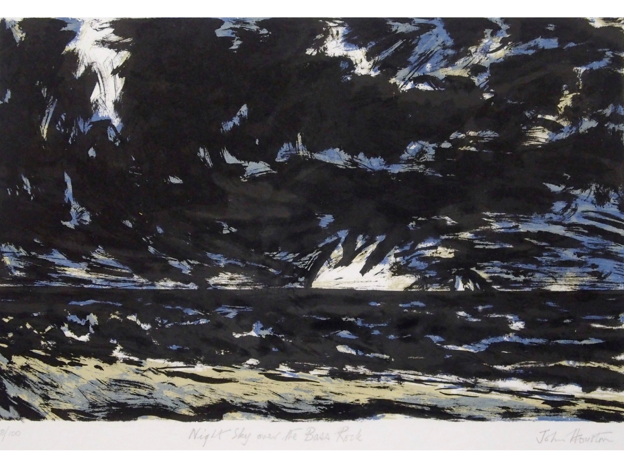 Appraisal: JOHN HOUSTON OBE RSA RGI Scottish - NIGHT SKY OVER