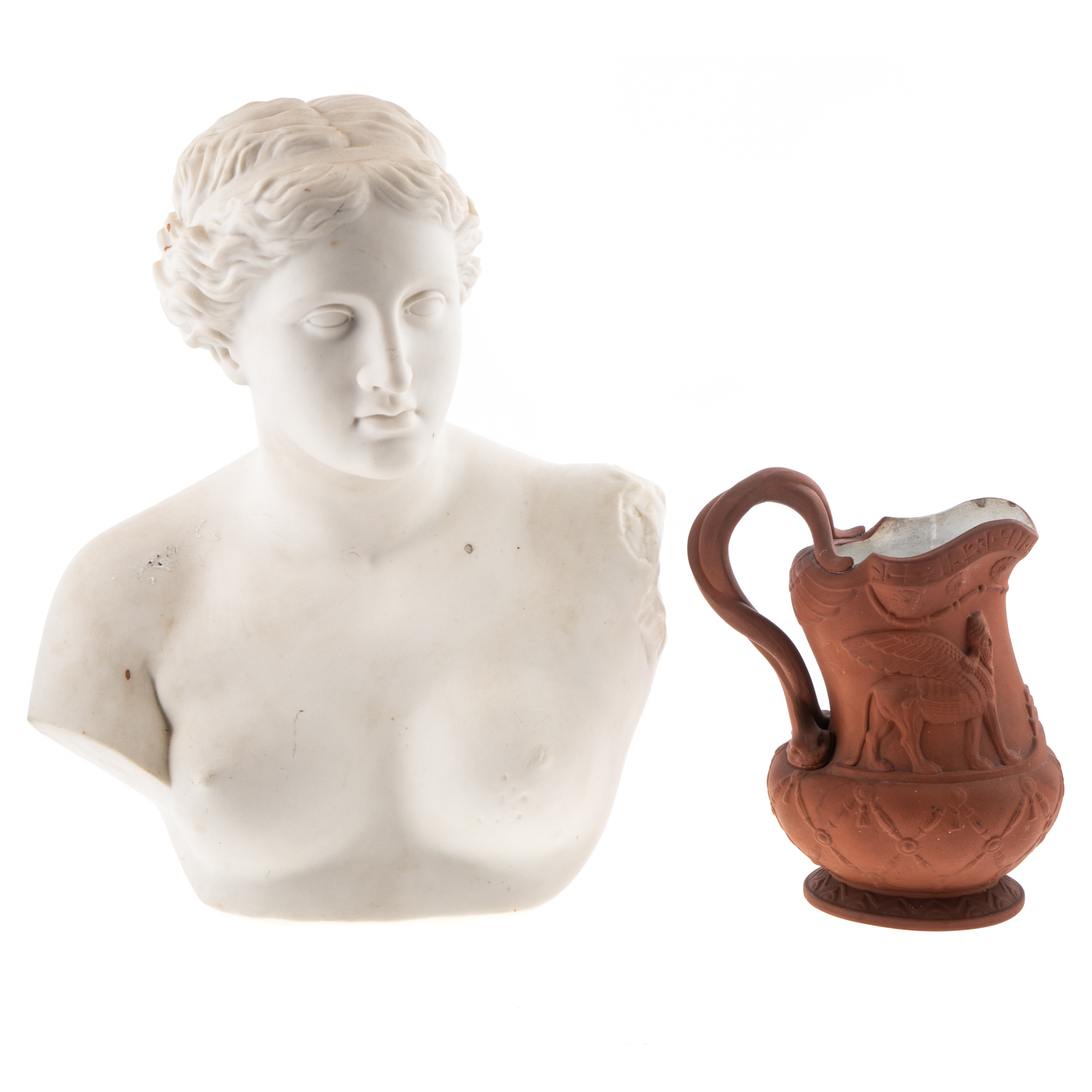 Appraisal: PARIAN WARE VENUS BUST REDWARE JOG Second half th century