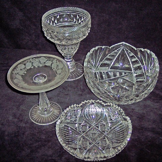 Appraisal: A heavy cut glass bowl cm diameter another bowl cm