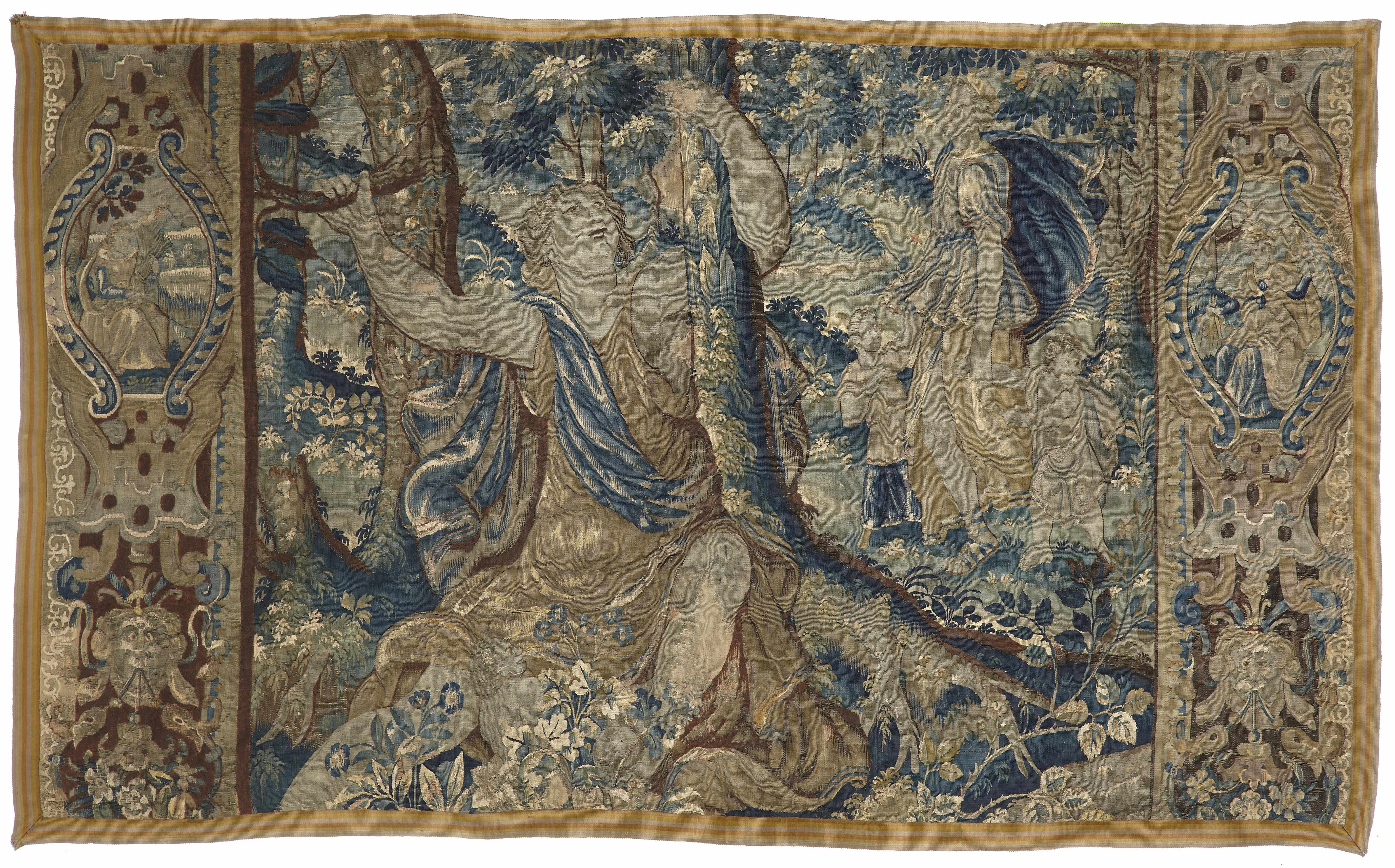 Appraisal: Property of Tres Belle Antiques A Flemish Baroque tapestry early