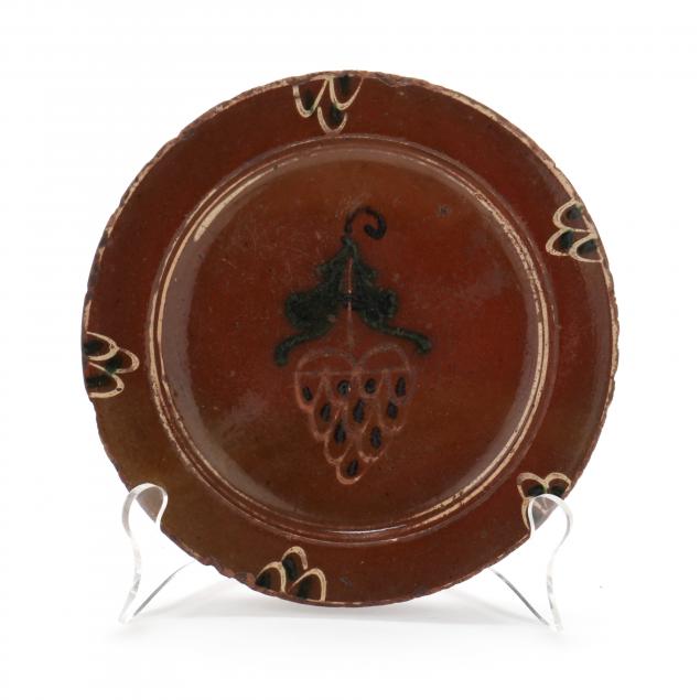 Appraisal: ATTRIBUTED PIEDMONT NC DECORATED REDWARE TWIFFLER Possibly Forsyth County circa