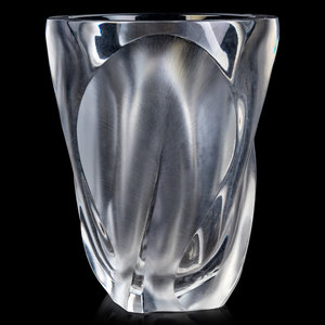 Appraisal: A Lalique Molded Glass Ingrid Vase Post- Height inches