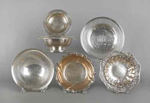 Appraisal: Group of miscellaneous sterling silver to include bowls and trays