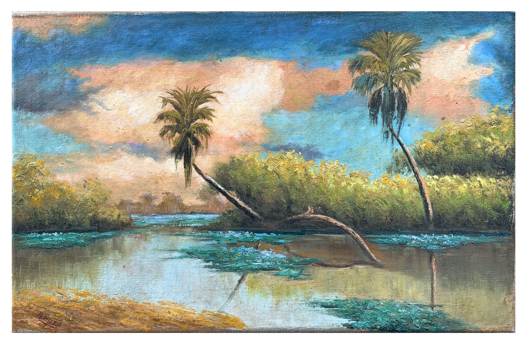 Appraisal: HAIR Alfred American - Florida Highwaymen Lagoon Scene O C