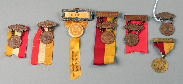 Appraisal: USWV auxiliary worn ribbons missing ribbon torn ribbon