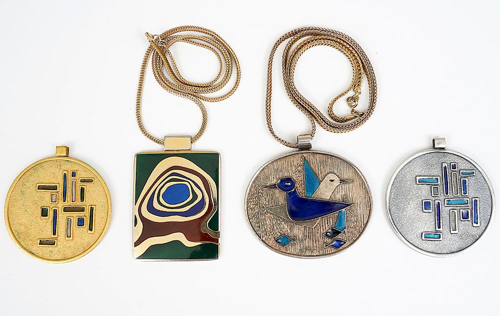 Appraisal: De Passille Sylvestre Vibrant Pendants De Passille 'Bird Fish' pendant