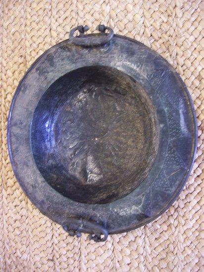 Appraisal: Additional LotA pewter bowl with hammered star decoration to the