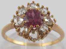 Appraisal: A yellow metal tests carat gold garnet and rose cut