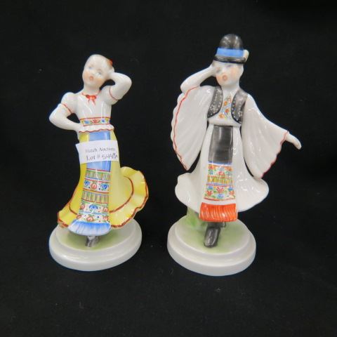 Appraisal: Pair of Herend Porcelain Figurine of a Dancers man woman