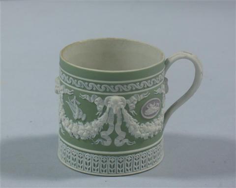 Appraisal: FINE WEDGWOOD COFFEE CUP Of cylindrical form with elaborate tracery