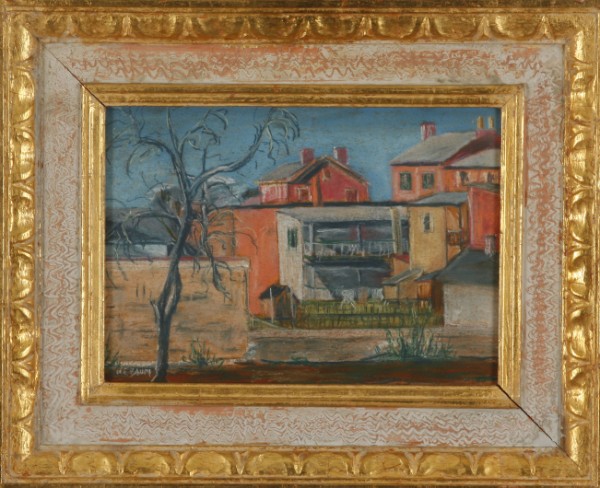 Appraisal: Town scene pastel x sight SLL W E Baum Artist