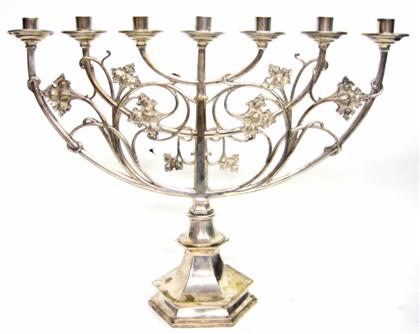 Appraisal: Large silver soldered menorah Gorham co providence ri th th