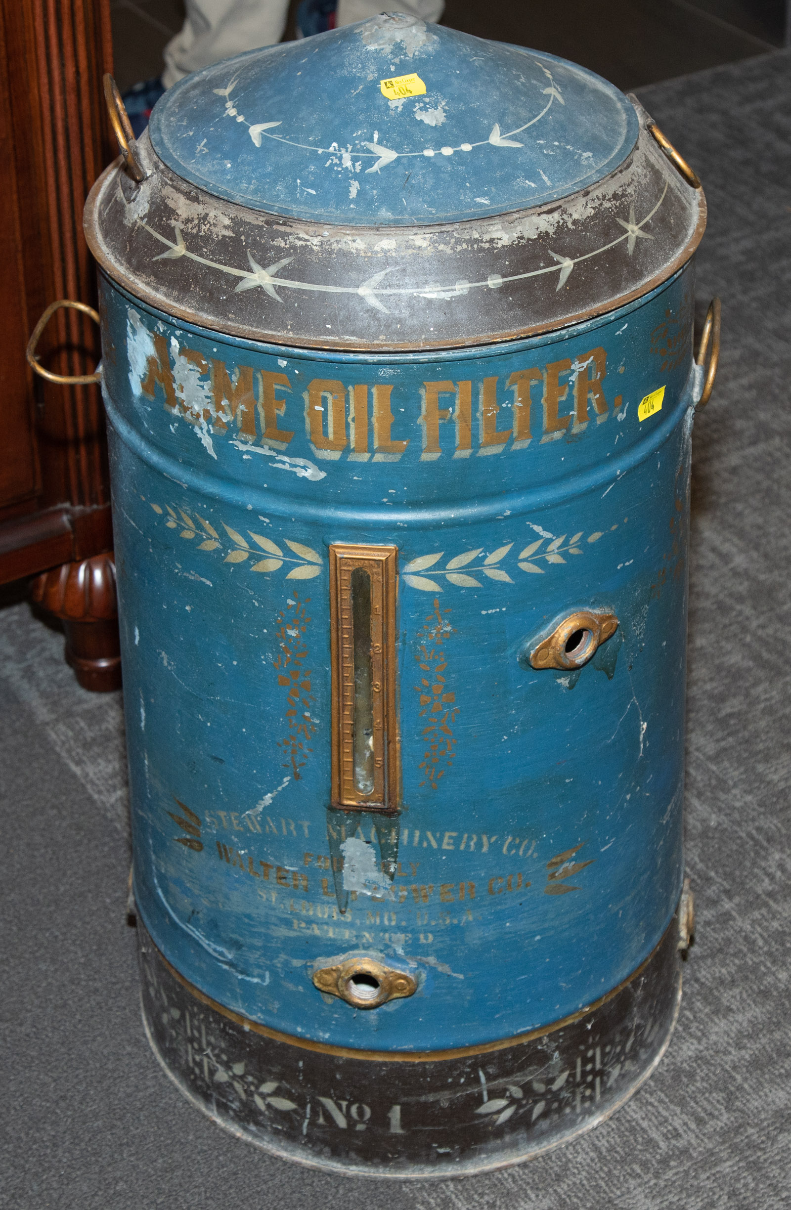 Appraisal: ACME OIL FILTER CANISTER First quarter- th century large paint