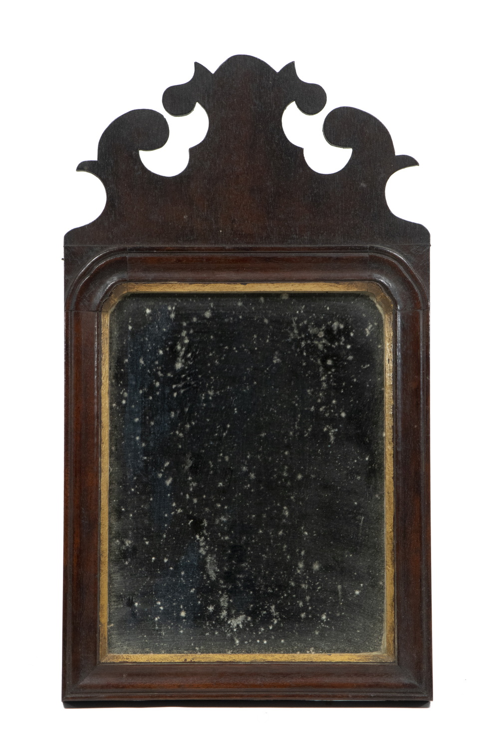 Appraisal: QUEEN ANNE MAHOGANY MIRROR th c Diminutive American Mirror with