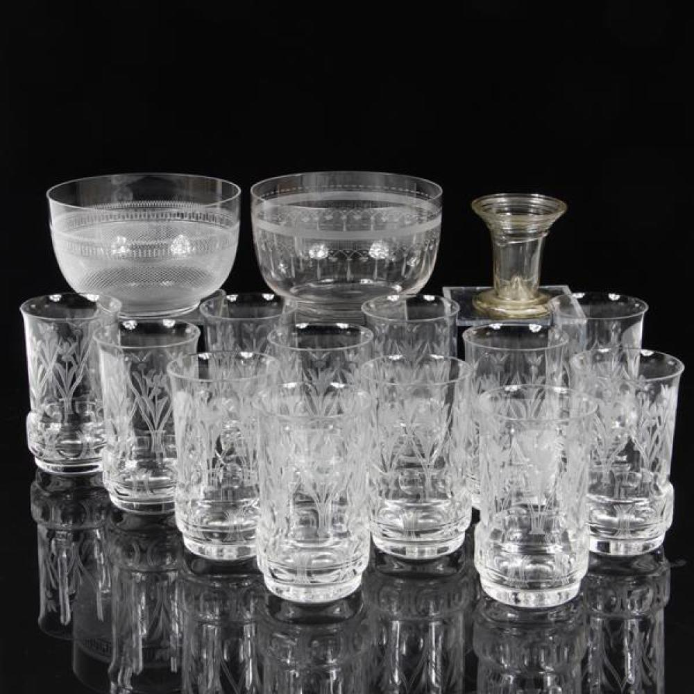 Appraisal: FINE ANTIQUE CUT CRYSTAL SET OF JUICE TUMBLERS AND TWO