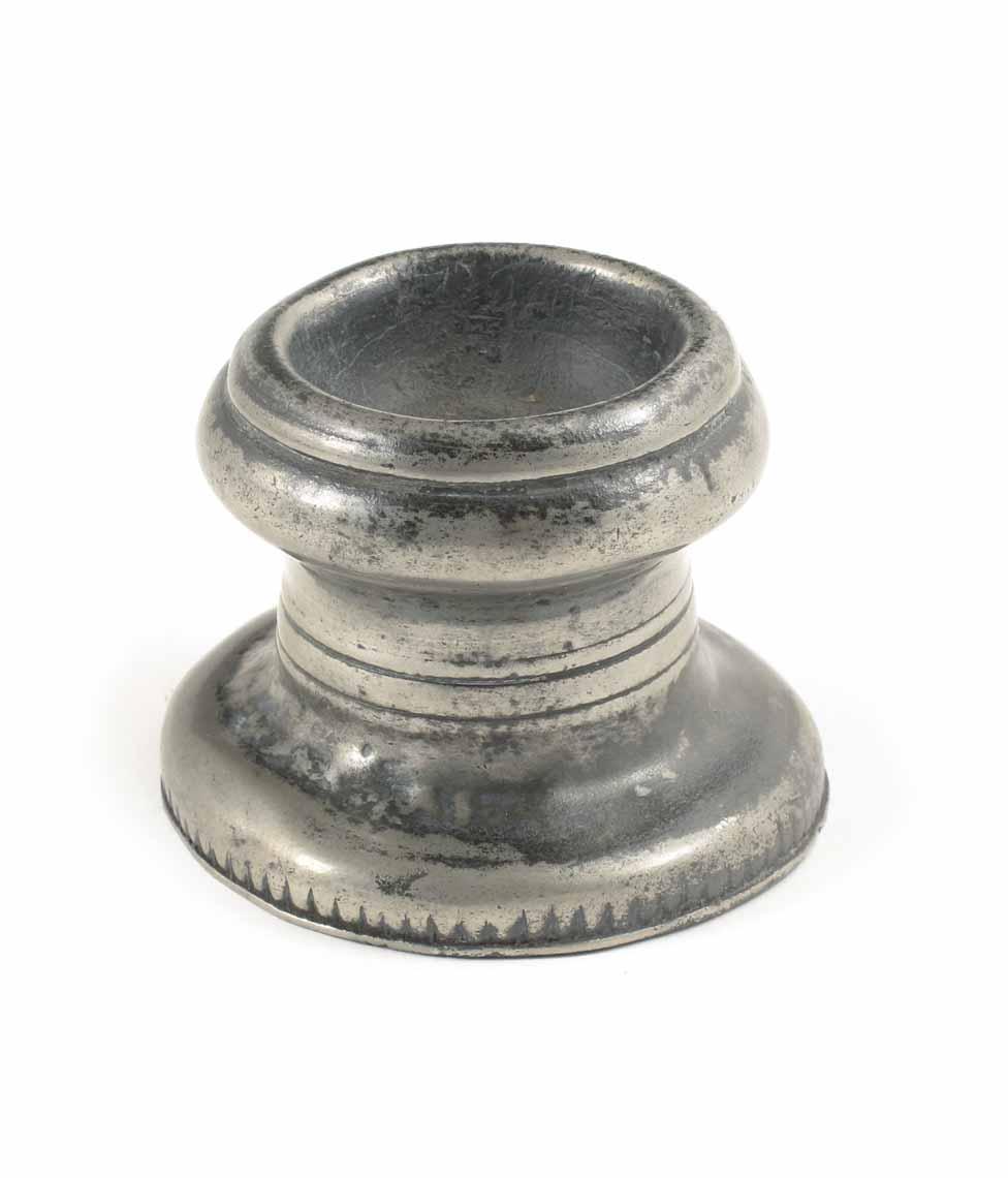 Appraisal: A late th century pewter capstan salt