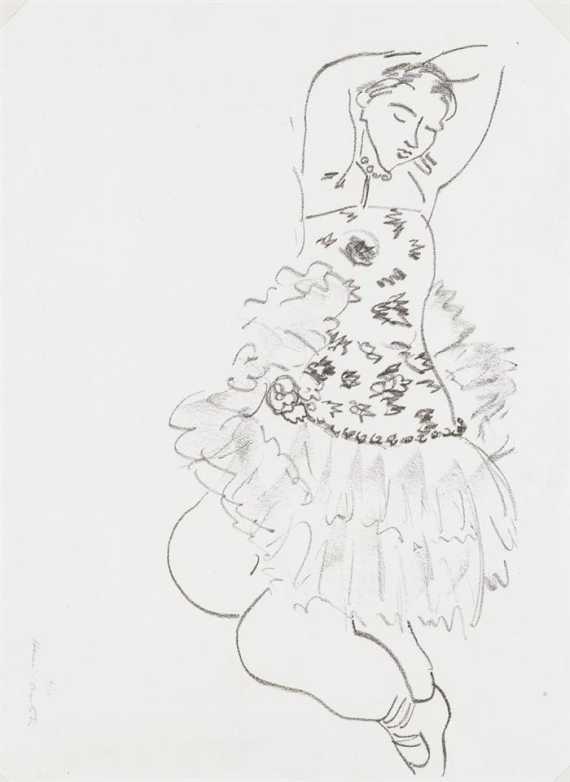 Appraisal: MATISSE HENRI Cateau Cambresis - Nice Danseuse endormie Chalk lithograph