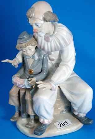 Appraisal: Large Nao Lladro Figure of a Clown and a Boy