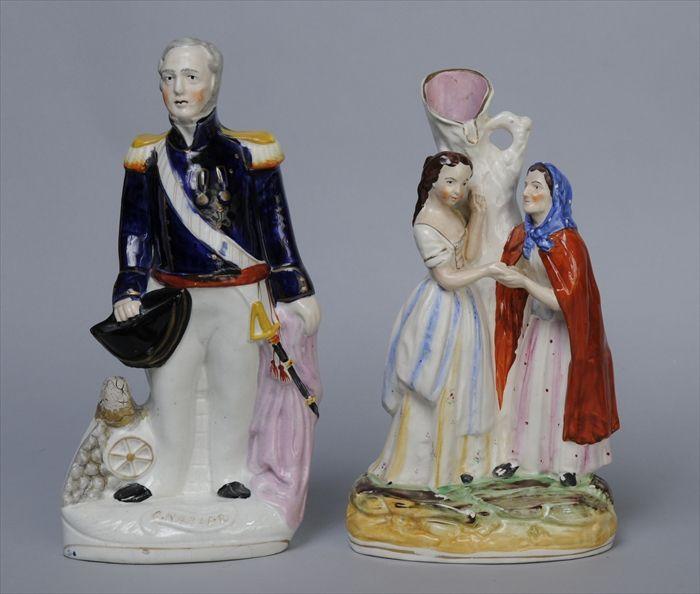 Appraisal: STAFFORDSHIRE FIGURE OF SIR CHARLES NAPIER AND A FIGURAL VASE