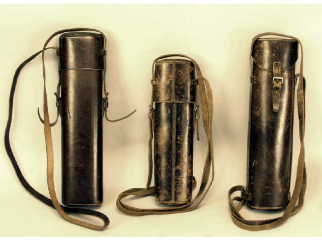 Appraisal: Collection of German leather scope cases from WWII Estimate -