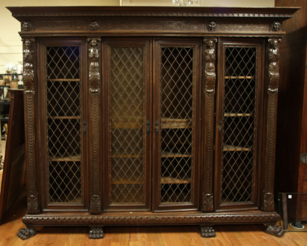 Appraisal: - th C Italian Bookcase th century Italian four door