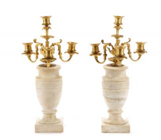 Appraisal: Pair of Continental Four Light Candelabras Continental likely French circa