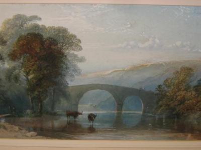 Appraisal: WILLIAM COLLINGWOOD SMITH Cattle Watering by a Bridge signed x