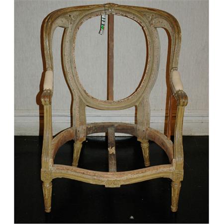 Appraisal: Louis XVI Style Cream Painted Bergere Estimate -