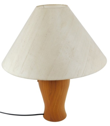 Appraisal: A Dyrlund Danish light teak table lamp with an oatmeal