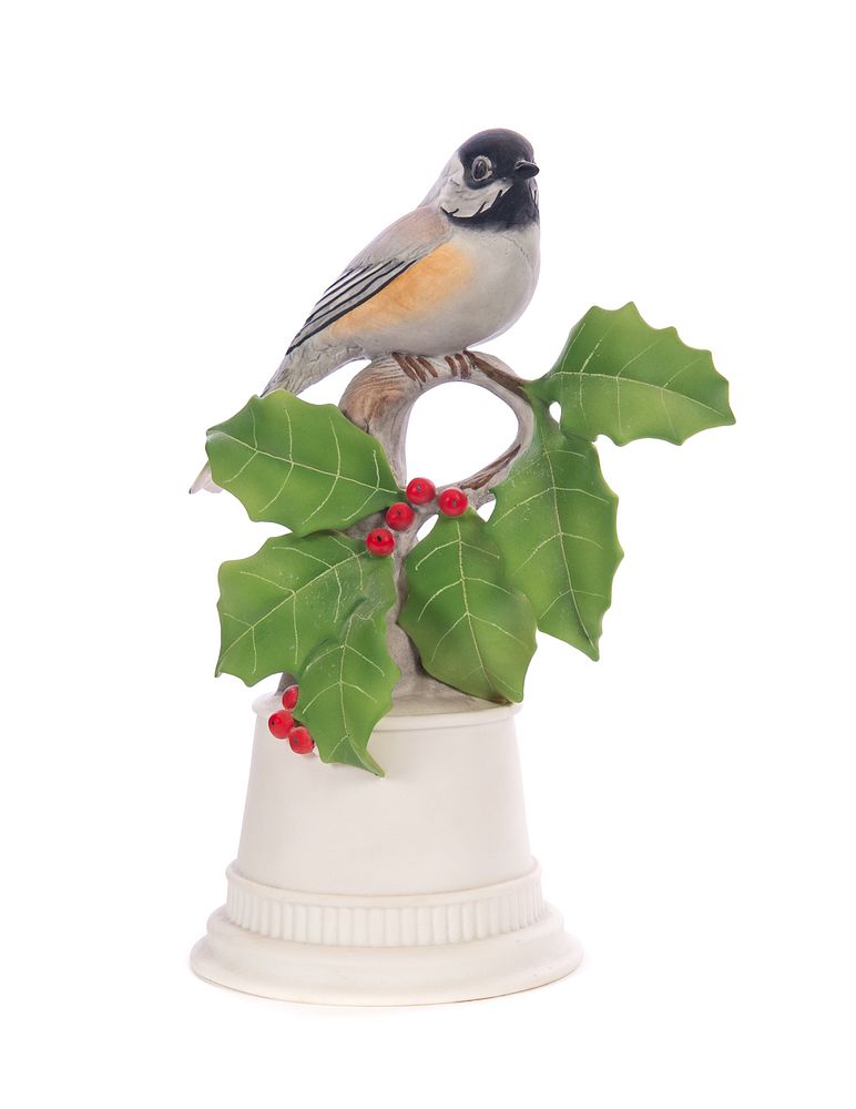 Appraisal: BOEHM BLACK CAPPED CHICKADEE FIGURINE BOEHM BLACK CAPPED CHICKADEE FIGURINE