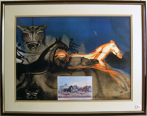 Appraisal: Salvador Dali Spanish - signed lithograph titled American Trotting Horses