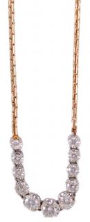 Appraisal: kt Diamond Necklace featuring graduating round brilliant diamonds estimated total