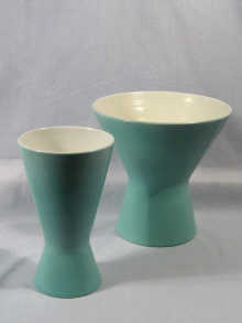 Appraisal: Poole Pottery Two vases of waisted conical design circa measurements