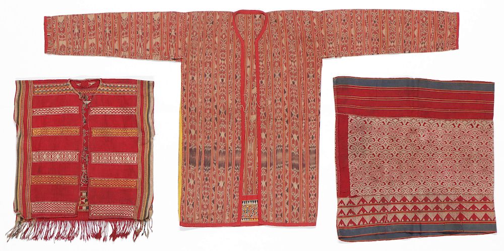 Appraisal: Iban Textiles Shaman's jacket bajuh cotton ikat and slit-weave tapestry