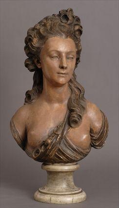 Appraisal: LOUIS XV-STYLE POTTERY BUST OF A LADY in