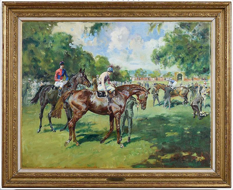 Appraisal: Michael Lyne British - Ascot-The Parade Ring signed lower right