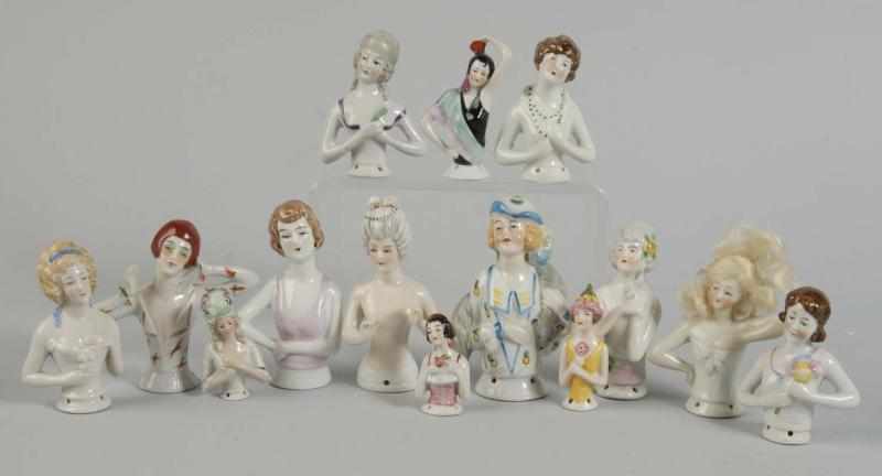 Appraisal: Lot of German Porcelain Half Dolls Description Interesting lady with