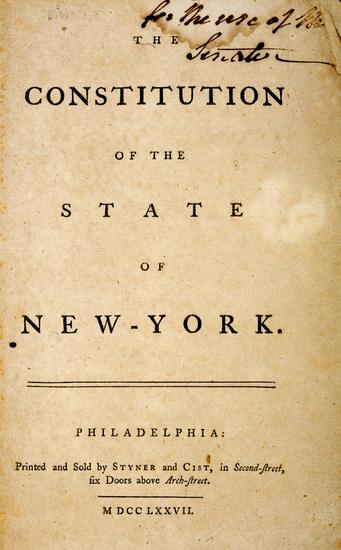 Appraisal: NEW YORK The Constitution of the State of New-York Philadelphia