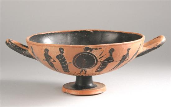 Appraisal: GREEK ATTIC SKYPHOI circa B C With each side depicting