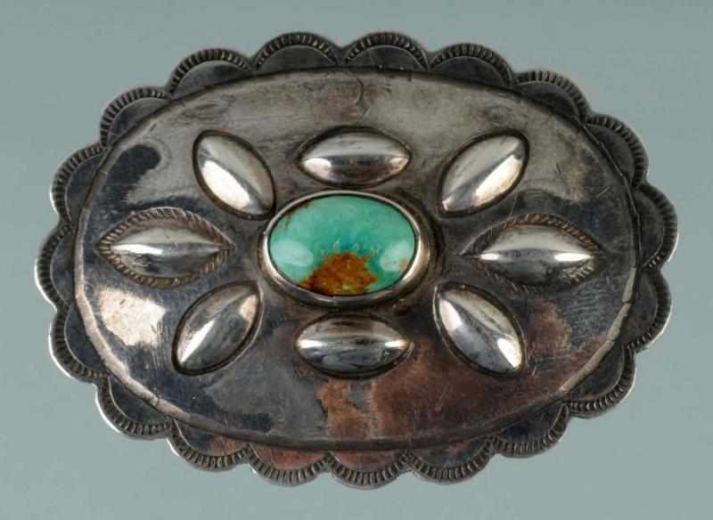 Appraisal: Native American Indian Silver Pin Description With turquoise stone Condition