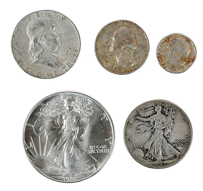 Appraisal: Approximately Silver United States Coins approximately troy ounces comprising approximately