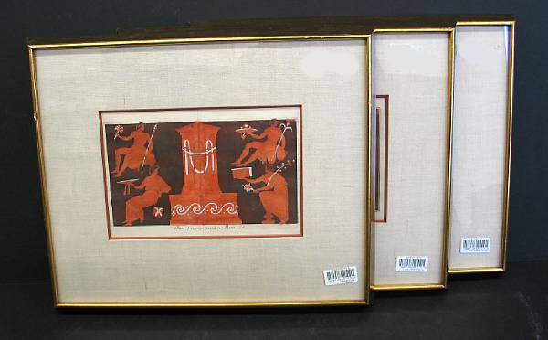 Appraisal: Decorative Arts framed dimenions x in