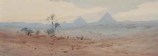 Appraisal: Augustus Osborne Lamplough - The Pyramids from the Arab Cemetry