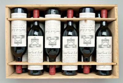 Appraisal: bottles red Bordeaux wine Grande vin de Leoville Marquis du