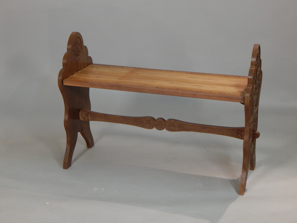 Appraisal: A Danish pine bench or seat with a planked top