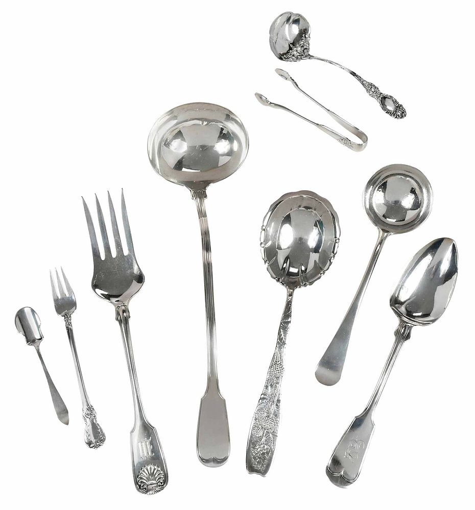 Appraisal: Pieces Assorted Silver Flatware including case Georg Jensen hollow handle