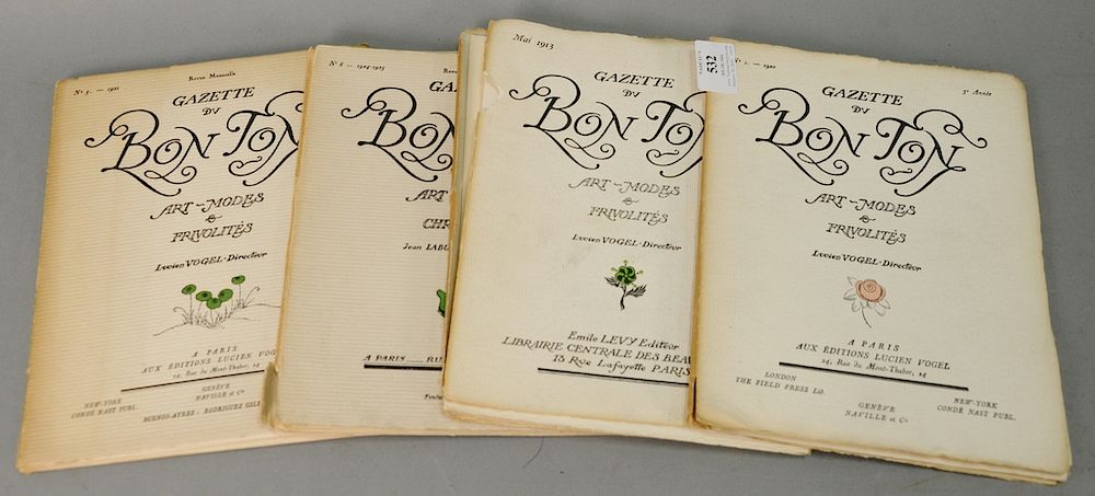 Appraisal: Gazette Du Bon Ton four volumes Vogel Lucien Art Bonded