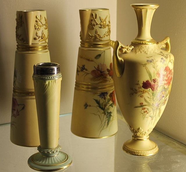 Appraisal: A ROYAL WORCESTER SILVER MOUNTED SPILL VASE a Royal Worcester