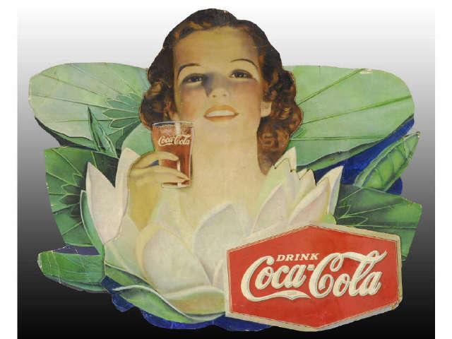 Appraisal: Coca-Cola Cardboard Festoon Center Piece Description s Depicts girl on